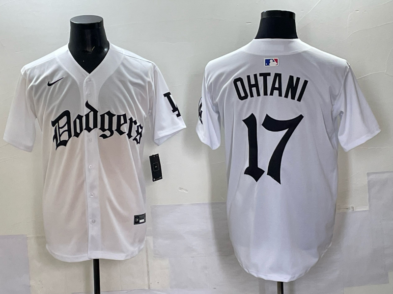 Men Los Angeles Dodgers #17 Ohtani white Nike 2025 MLB jersey 003